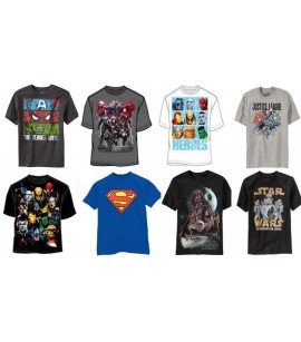 Marvel, DC Comic and Star Wars Mens and  Boys T-Shirts